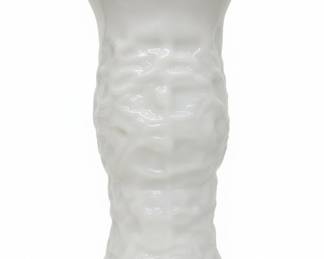 Vintage E.O. Brody Co. Milk Glass Textured Vase
