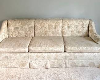 Traditional ThreeCushion Floral Damask Sofa