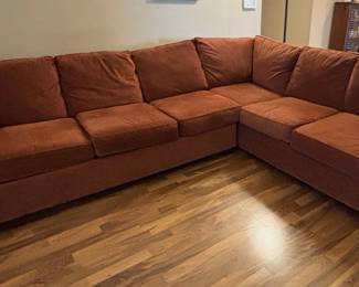 Raspberry color sectional soft and comfortable
