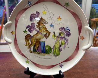 Vintage Villeroy & Boch Le Cirque Ceramic Serving Platter of Equestrian Circus