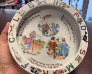 Antique Baby’s Child's Feeding Bowl with Nursery Rhymes, Germany