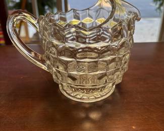 Fostoria American (Stem 2056) Cubist Clear Glass Ice Lip Pitcher.