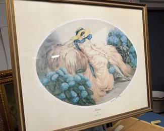Vintage French Art Deco Wall Art, “Hortense,” Louis Icart Lithograph