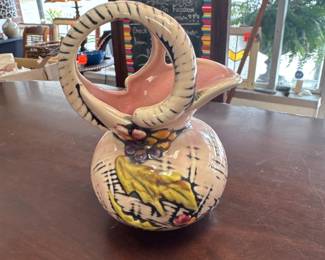 Vintage Hull Pottery Blossom Flite Honey Jug Pot Pitcher T-1 USA Made 1955