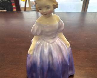 Vintage Royal Doulton 'Marie' Figurine Purple Dress England HN 1370