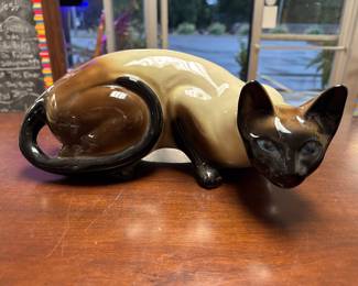 Vintage Coopercraft Siamese Cat Figurine Made In England Ceramic Pottery Ornament
