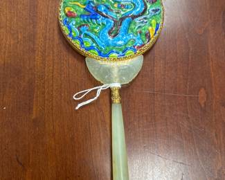 Immaculate Imperial Dragon – Jade Hand Mirror – Circa 1920 - 1950