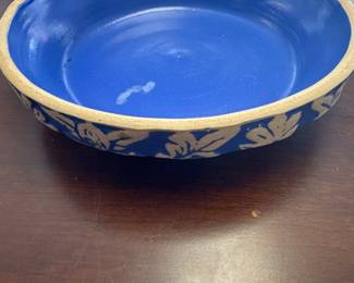 Clay City Indiana Pottery Pin Plate Pan 10" Blue Stoneware