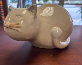 SALE Vintage Mid Century Modern Art Pottery Cat Kitty Figure Figurine COOL CAT!