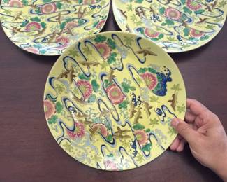 Vintage Chinese Porcelain Da Qing Qianlong Nian Zhi Plate 10"