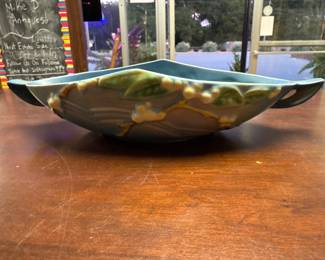 Antique Roseville Snowberry blue console bowl 1BL1-10, EXCELLENT, made in 1946