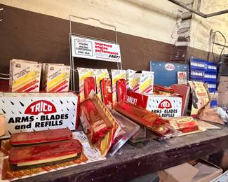 Vintage auto parts and display fixtures 