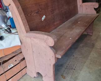 4 1/2' Heart Pine Bench Pew