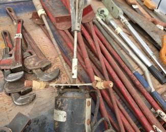 Electric Mixer, Pipe Wrenches & Scaffolding Wall Brackets