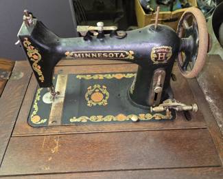 Minnesota Model H Treadle Sewing Machine & Cabinet