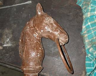 Vintage cast aluminum horse ring