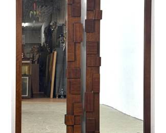 Lot 400 MCM Lane Furniture Brutalist Paul Evans Style Mirrors 1970s. Rectangular, wall or leaning.