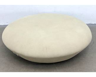 Lot 442 Large WENTZ Baixo Pouf in Tan Mesh Fabric Upholstery. Ottoman. Footstool on short Feet. Label. 