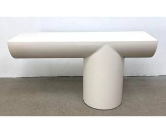 Lot 85 J. Wade Beam for Brueton Counter balance T Console Table. Unmarked. 