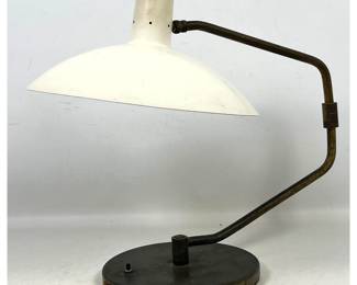 Lot 128 Clay Michie Swing Arm Saucer Desk Task Lamp. 