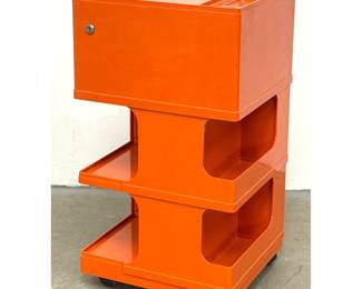 Lot 617 Stile Neolt Italy Space Age Plastic Rolling Utility Storage Cart Designed by Giovanni Pelis