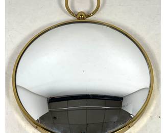Lot 203 Vintage Mid Century Fornasetti Style Circular Brass Frame Convex Wall Mirror 