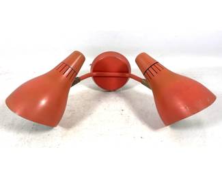 Lot 206 Lightolier Adjustable 2 Arm Wall Sconce. Metal and Plastic.