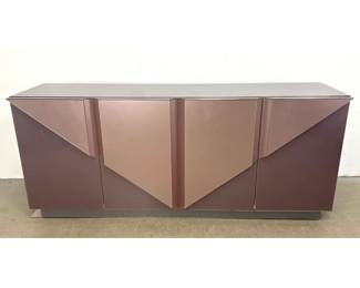 Lot 577 Postmodern Two Tone Acrylic Credenza Sideboard. Acrylic Panels with Colored Backs form Triangle 4 