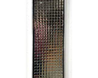 Lot 539 Vertical Multi Paneled Square Tile Mirror in Brushed Metal Frame. Op Art. 