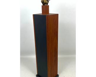 Lot 26 Vintage Mid Century Paul Evans Harpswell House Slate and Walnut Table Lamp, Unmarked.