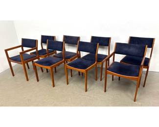 Lot 259 Set 8 Vintage Danish Modern DScan Teak Dining Chairs, 6 side, 2 armchairs