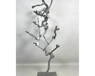 Lot 232 JOSEPH SELTZER Industrial Welded Metal Sculpture. Signed Joe Seltzer. Abstract Modern Welded Wrench 