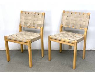 Lot 540 Pair Mid Century Alvar Aalto Artek Stacking Dining Chairs Finland