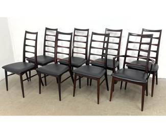 Lot 148 8pc Set Niels Koefoed Ingrid Rosewood Dining Chairs for Koefoed Hornslet. Tall Back chairs. 