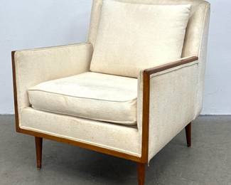Lot 450 Paul McCobb Style Lounge Chair. Walnut trim and Tapered Legs. 