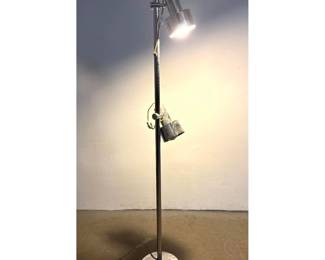 Lot 117 Mid Century Modern Chrome 2 Light Adjustable Floor Lamp with Spotlight Shades