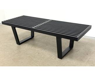 Lot 184 George Nelson Attributed Slat Bench. Ebonized finish. 
