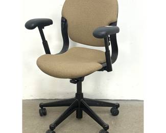 Lot 449 Herman Miller Task Chair with Adjustable Arms and Lumbar Support in Tan Fabric and Black Frame. Equa