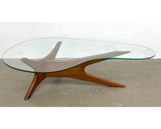 Lot 631 Contemporary wood and Glass Coffee Table After a Pearsall Design. 