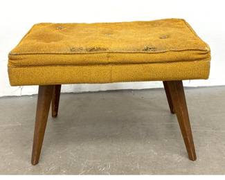 Lot 472 50s Vintage Mid Century Walnut Wood Leg Footstool Ottoman Risom Style