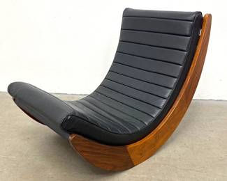Lot 517 70s Vintage Mid Century Verner Panton Rosenthal Relaxer 2 Rocking Chair, DenmarkGermany. Teak Leat