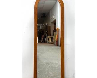 Lot 214 Danish Modern Nordisk Andels Eksport Teak Frame Arch Top Wall Mirror Denmark. Label