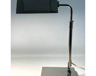 Lot 160 Ralph Lauren Adjustable Chrome Finish Pharmacy Desk Lamp with Pivoting Tented Shade and Telescoping 