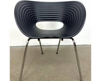 Lot 425 VITRA Tom Vac Modernist Armchair. Designed by RON ARAD in Black Polypropylene. Chrome Legs. Marked.