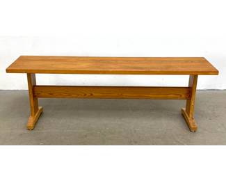 Lot 591 Pine Swedish Modern Shaker Style Long Bench