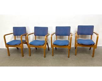 Lot 453 Set 4 Mid Century Modern Rud Thygesen Style Arm Chairs. 