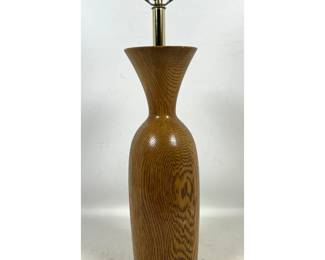 Lot 21 Westwood Industries MidCentury Modern Turned Oak Wood Table Lamp. Marked. Tony Paul Style