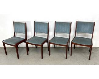 Lot 379 Set 4 Johannes Anderson for Uldum Rosewood dining Chairs. 