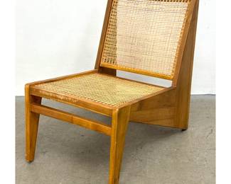 Lot 152 Pierre Jeanneret Kangaroo Lounge Chair. Hand Woven Caning. 