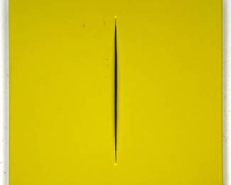 Lot 92 2 Part Plastic Wall Art After Lucio Fontana. 